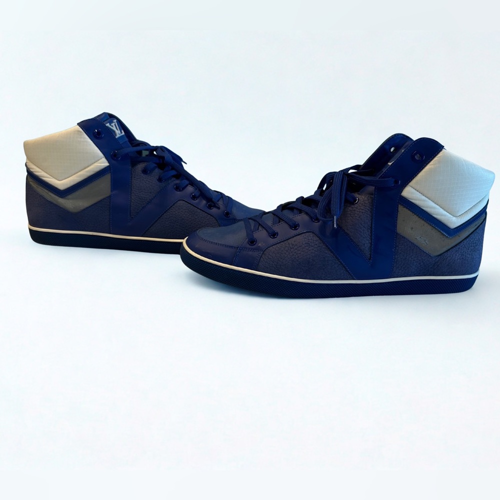 Louis Vuitton Royal Blue Men's High-Top Sneakers - Picture 3 of 4